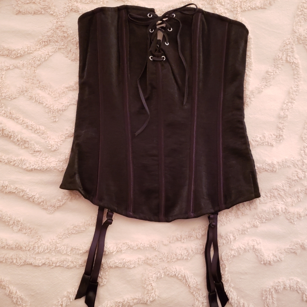 Fredericks of Hollywood black lace up corset